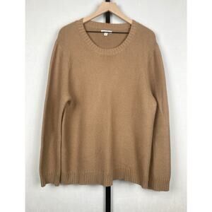 J. Crew Mercantile Classic Crew Neck Sweater XL Tan Chunky Cotton Wool Cozy